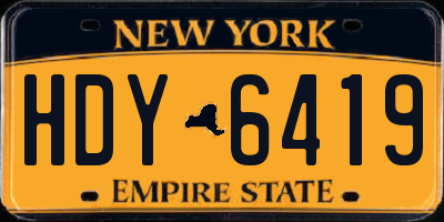 NY license plate HDY6419