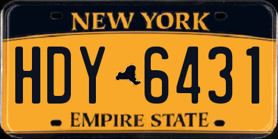 NY license plate HDY6431