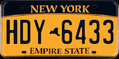 NY license plate HDY6433