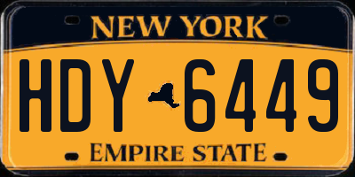 NY license plate HDY6449