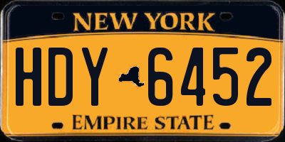 NY license plate HDY6452