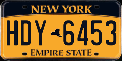 NY license plate HDY6453