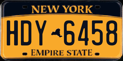 NY license plate HDY6458