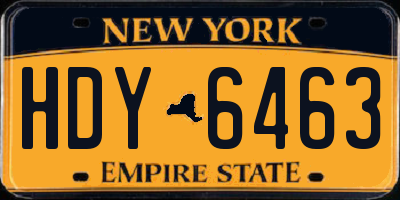 NY license plate HDY6463