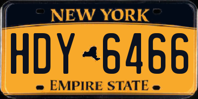 NY license plate HDY6466
