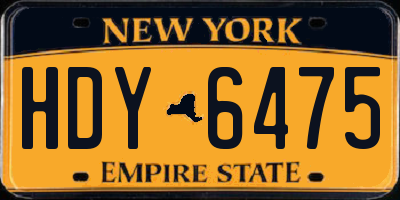 NY license plate HDY6475
