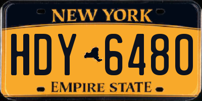 NY license plate HDY6480