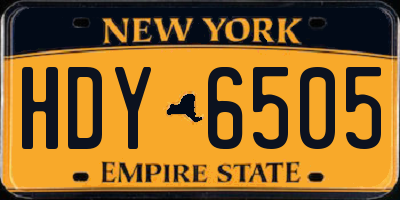NY license plate HDY6505