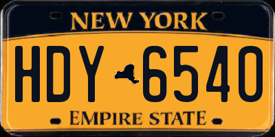 NY license plate HDY6540