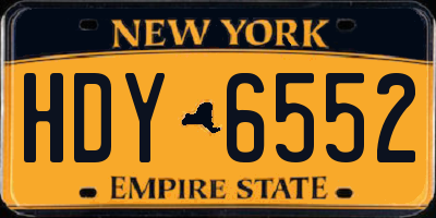 NY license plate HDY6552