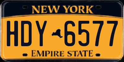 NY license plate HDY6577