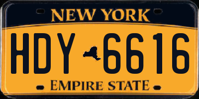 NY license plate HDY6616