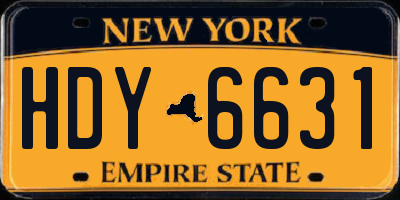 NY license plate HDY6631