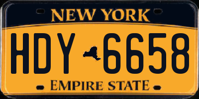 NY license plate HDY6658
