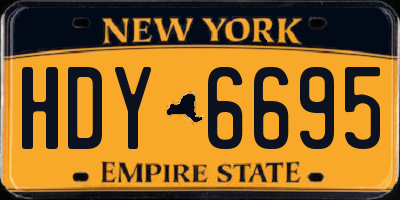 NY license plate HDY6695
