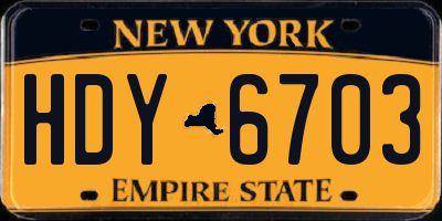 NY license plate HDY6703