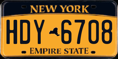 NY license plate HDY6708