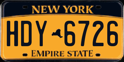 NY license plate HDY6726