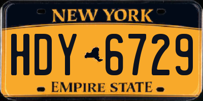 NY license plate HDY6729