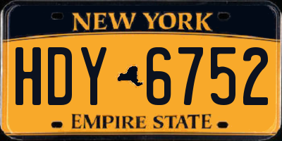 NY license plate HDY6752