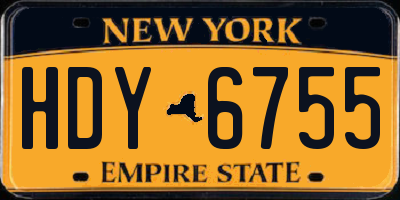 NY license plate HDY6755