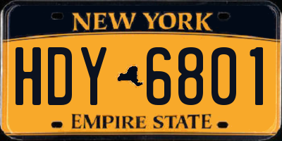 NY license plate HDY6801
