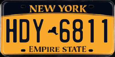NY license plate HDY6811
