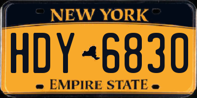 NY license plate HDY6830