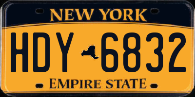 NY license plate HDY6832