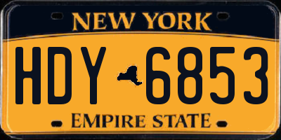 NY license plate HDY6853