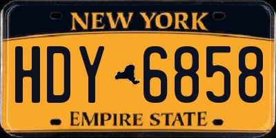 NY license plate HDY6858