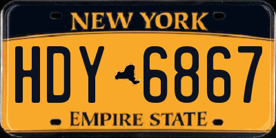 NY license plate HDY6867