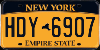 NY license plate HDY6907