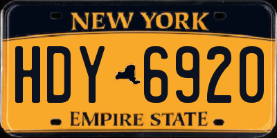 NY license plate HDY6920