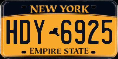 NY license plate HDY6925