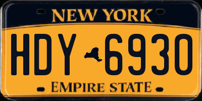 NY license plate HDY6930