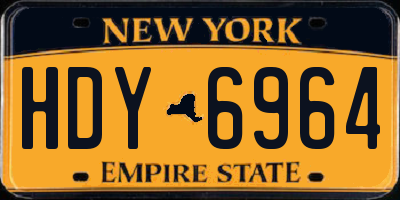 NY license plate HDY6964