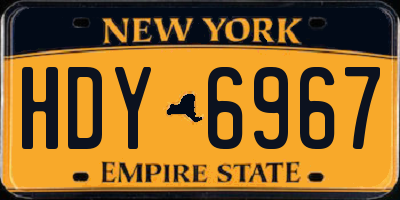 NY license plate HDY6967