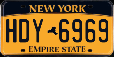 NY license plate HDY6969