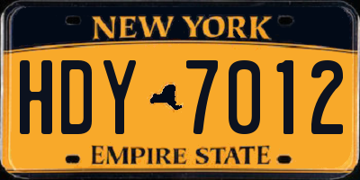NY license plate HDY7012