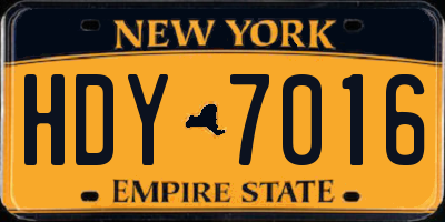 NY license plate HDY7016