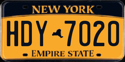 NY license plate HDY7020