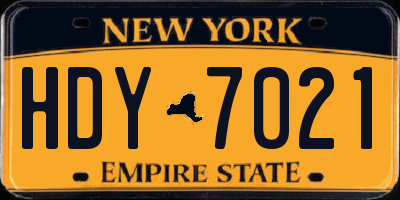 NY license plate HDY7021