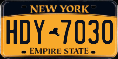 NY license plate HDY7030