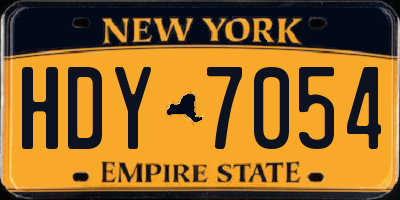 NY license plate HDY7054