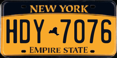 NY license plate HDY7076