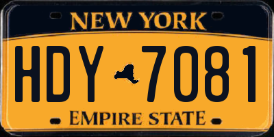 NY license plate HDY7081