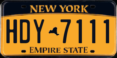 NY license plate HDY7111