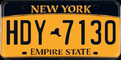 NY license plate HDY7130