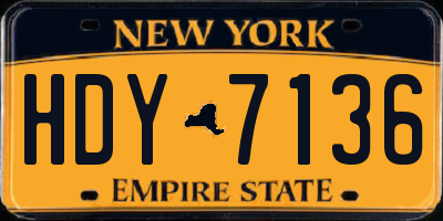 NY license plate HDY7136